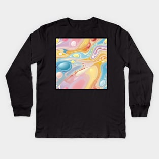 Abstract oil and water mix background Kids Long Sleeve T-Shirt